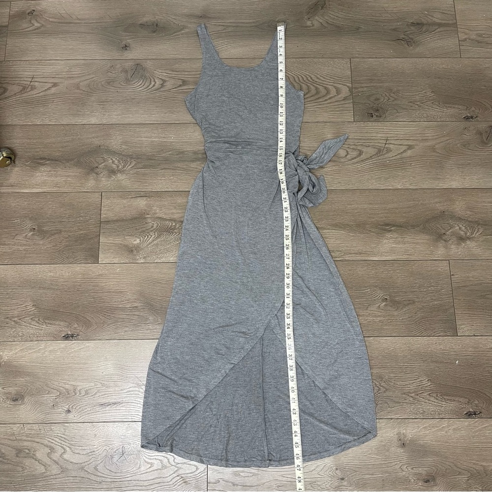 And Now This Elegant Gray Sleeveless Side Tie Tulip Midi Dress Size XS - Picture 5 of 8